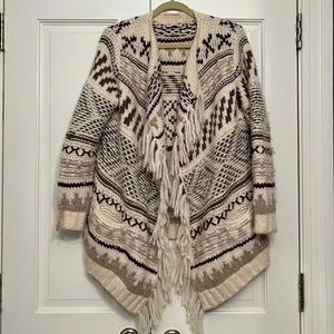 Ulla Johnson patterned wool open cardigan/sweater coat